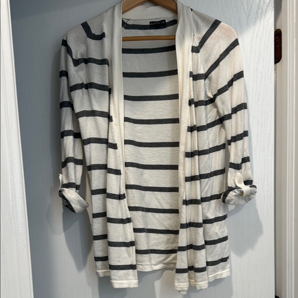 Striped Open-Front Cardigan by Express